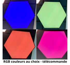 Luminaire Led hexagonal - Éclairage couleur RGB