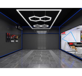 Eclairage Plafond Led - Cadre + 4 Hexagones 6500K