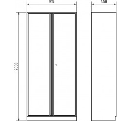 Armoire haute à 2 portes MOBILIO BLACK